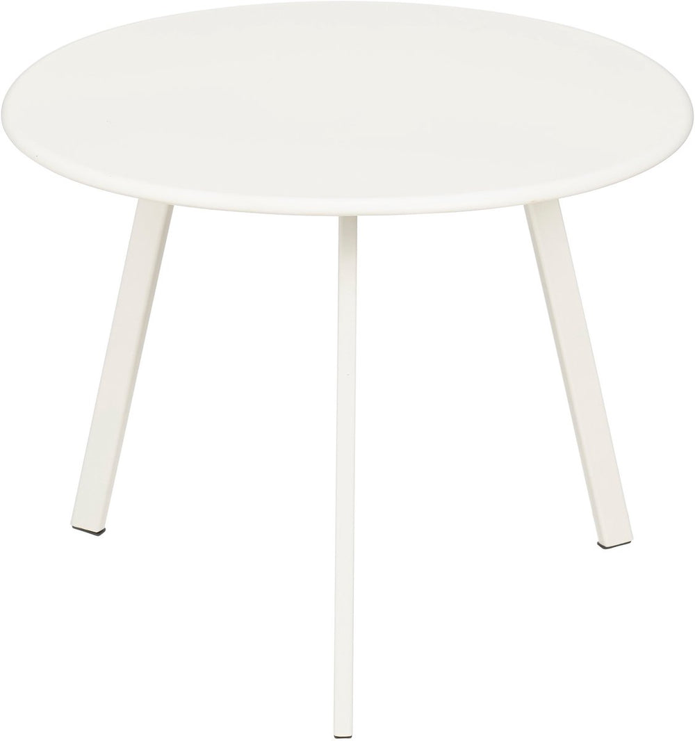 Mica decorations seatle bijzettafel voor buiten - salontafel rond - plantentafel en koffietafel - h30 x ø38 cm - metaal - wit