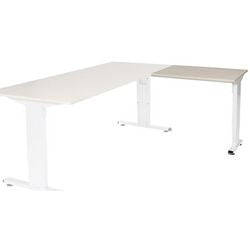 Aanbouwtafel schaffenburg lin-pla086-lerw-m25 80x60x65-85cm lindberg eik, wit