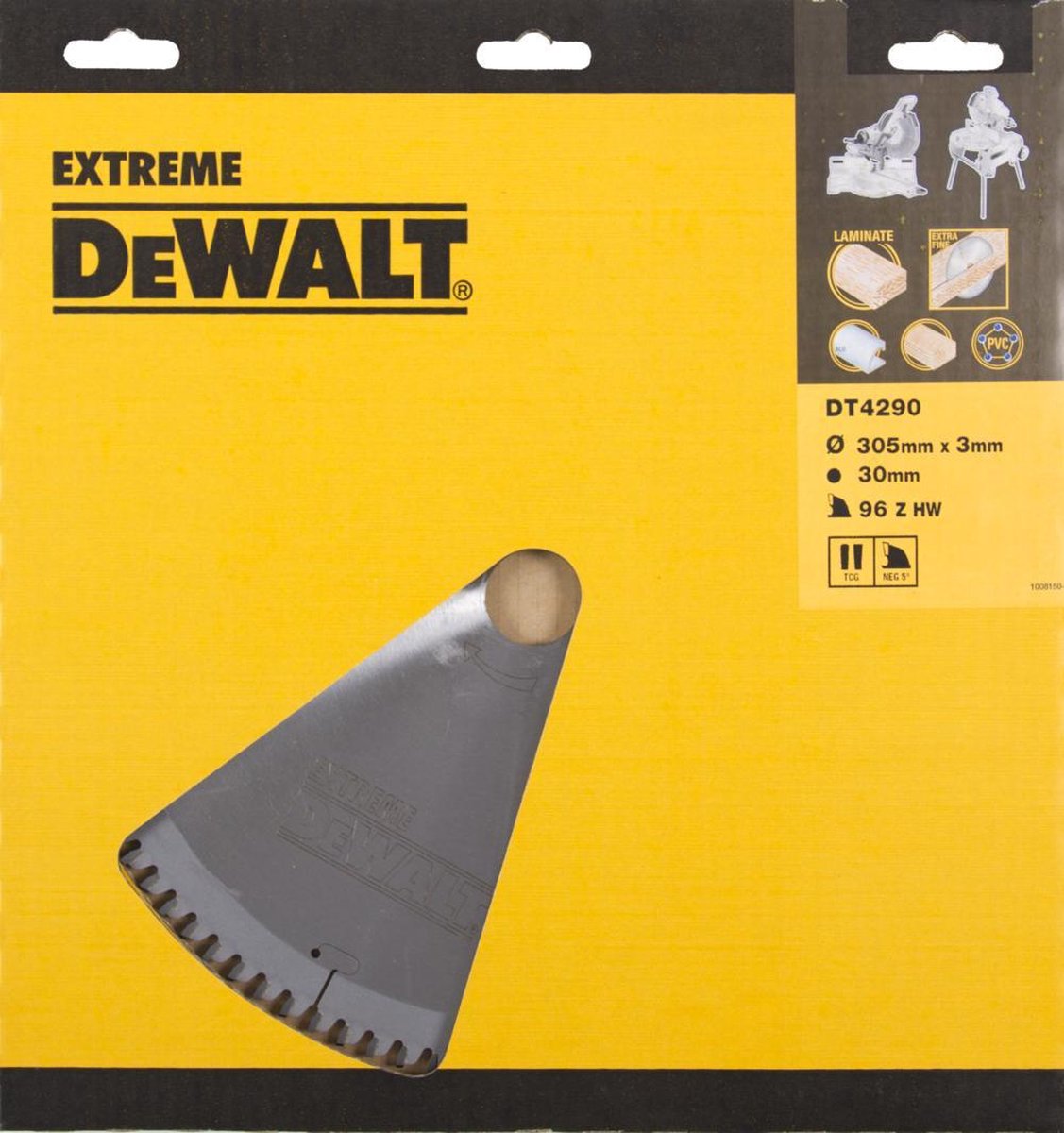Dewalt cirkelzaagblad voor laminaat | extreme | ø 305mm asgat 30mm 96t - dt4290-qz