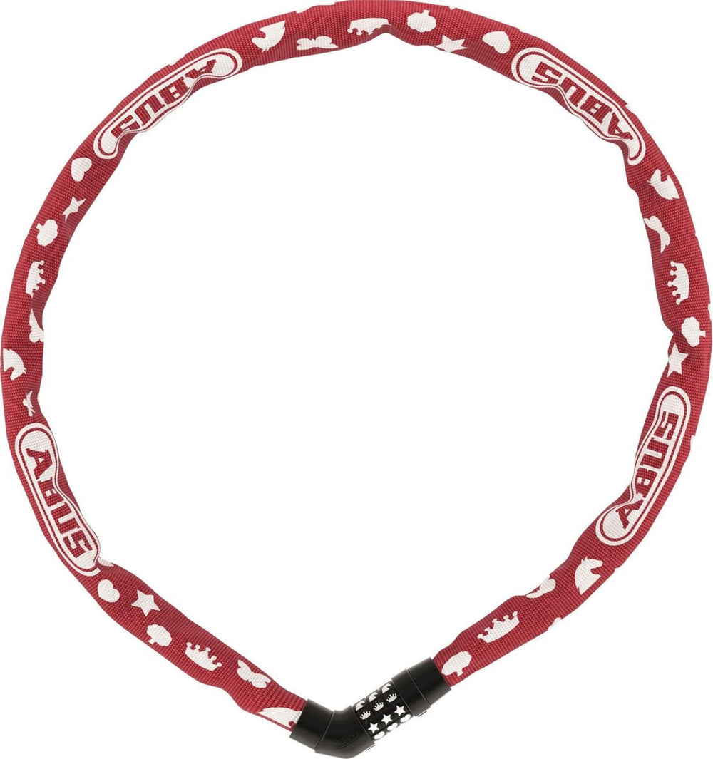 Abus fietsslot kettingslot - steel-o-chain™ 4804c symbols - security level 4 - rood - 75 cm - geschikt voor elektrische fietsen en stadsfietsen
