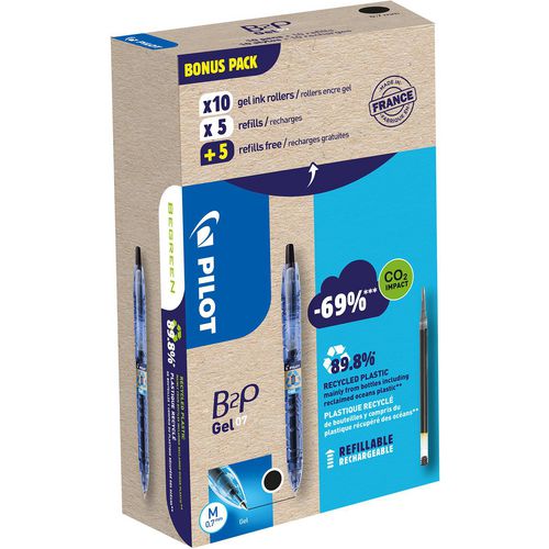 Gelpen pilot zwart 0,7 mm