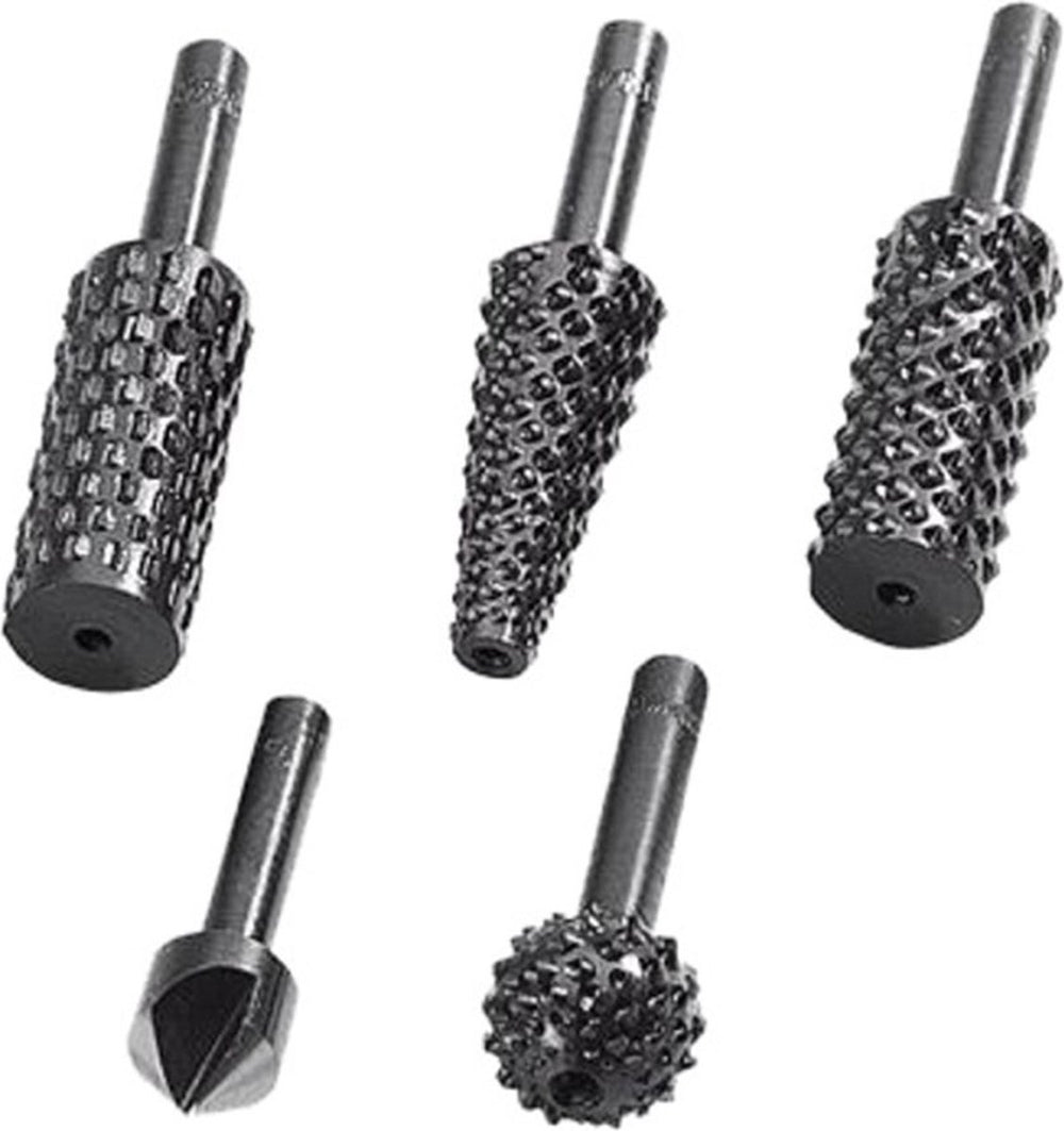 Wolfcraft - rasp set 5 stuks - verzinkboor - frezenset - houtfrees - 2540000