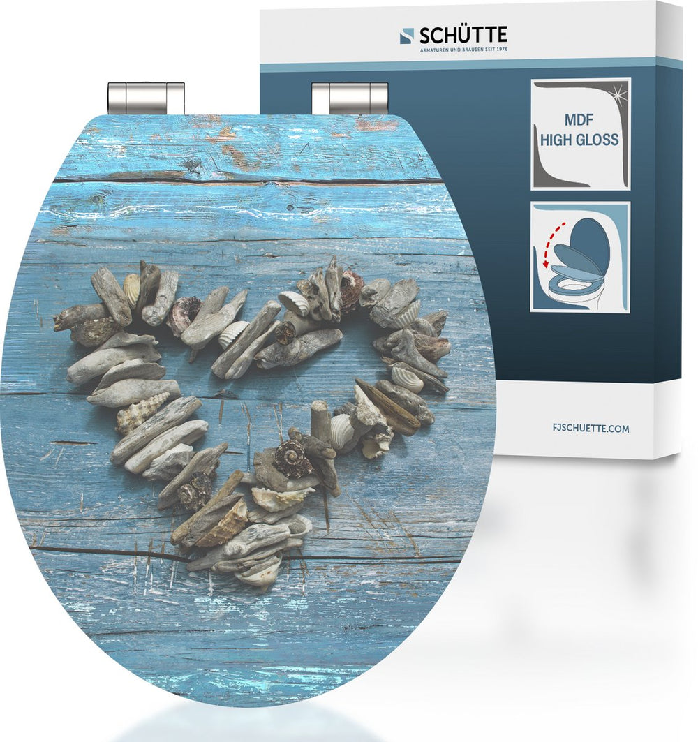 Schütte toiletbril met softclose schelp hart mdf hoogglans