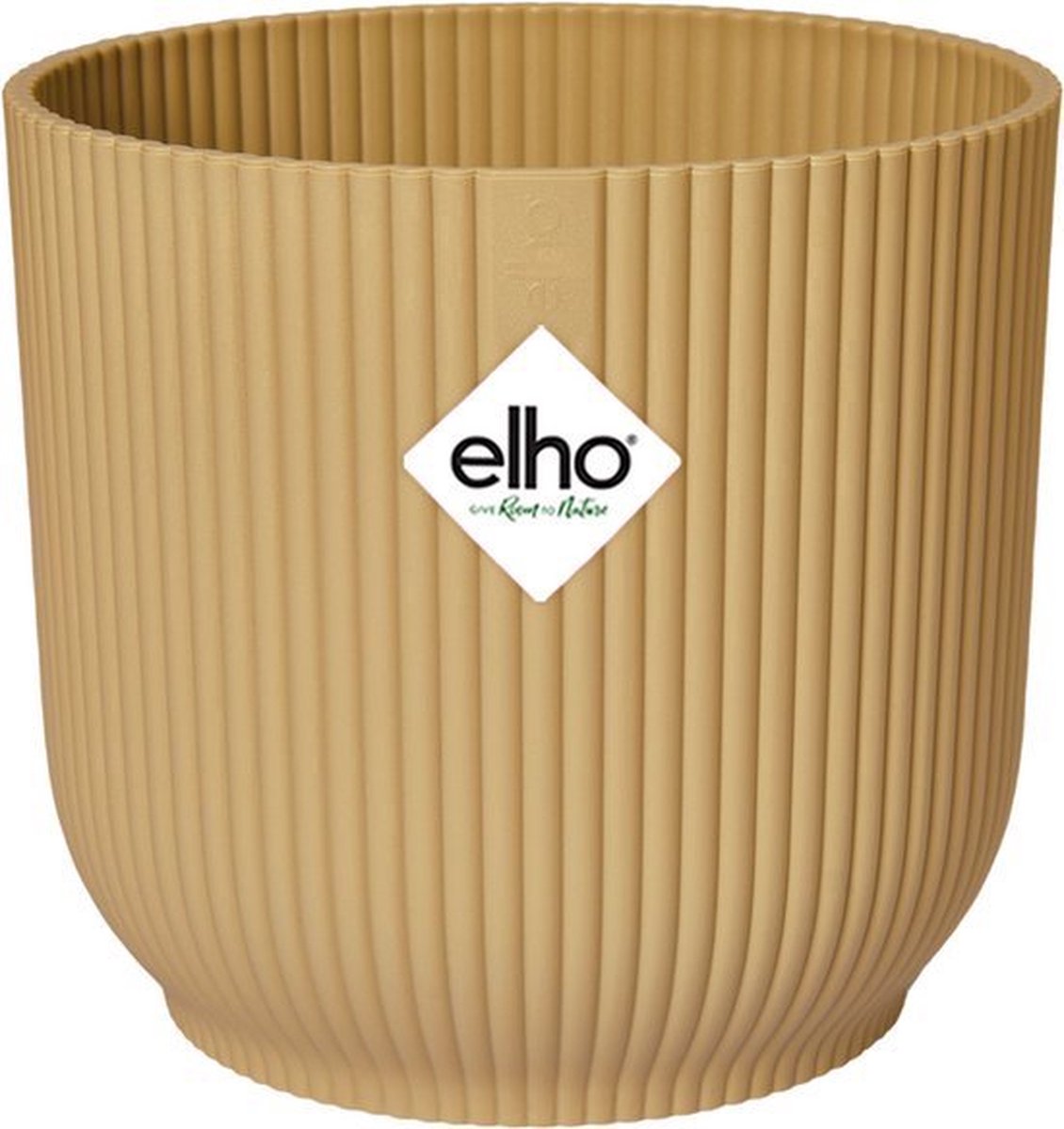 Elho vibes fold rond 18 - bloempot voor binnen - 100% gerecycled plastic - ø 18.4 x h 16.8 cm - botergeel