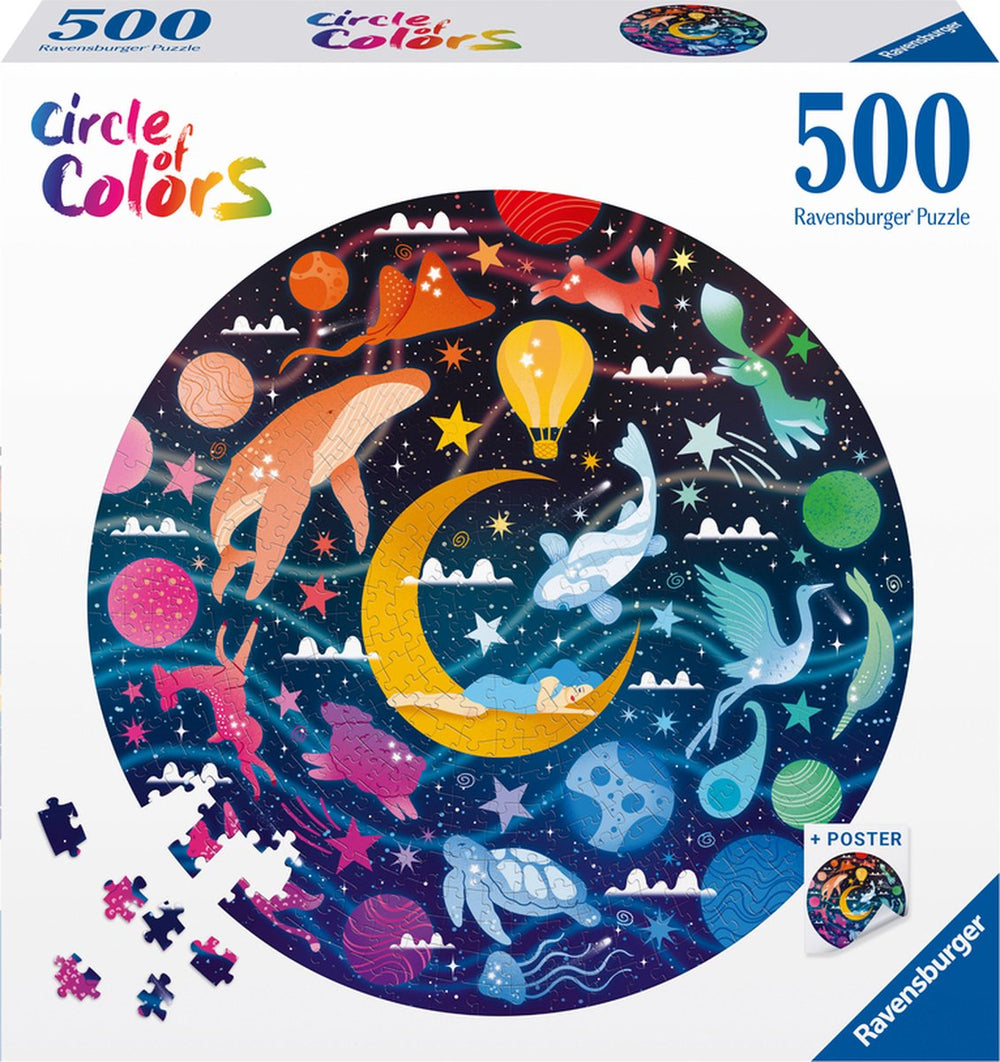 Ravensburger Circle of Colors Dreaming Jigsaw Puzzle, 500 pieces.