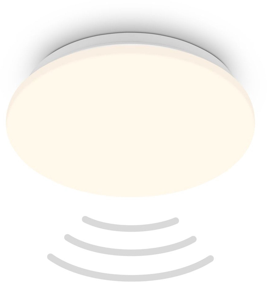 B.k.licht briloner ugo – led plafondlamp – met bewegingsmelder – warm wit licht – wit – ø27 cm
