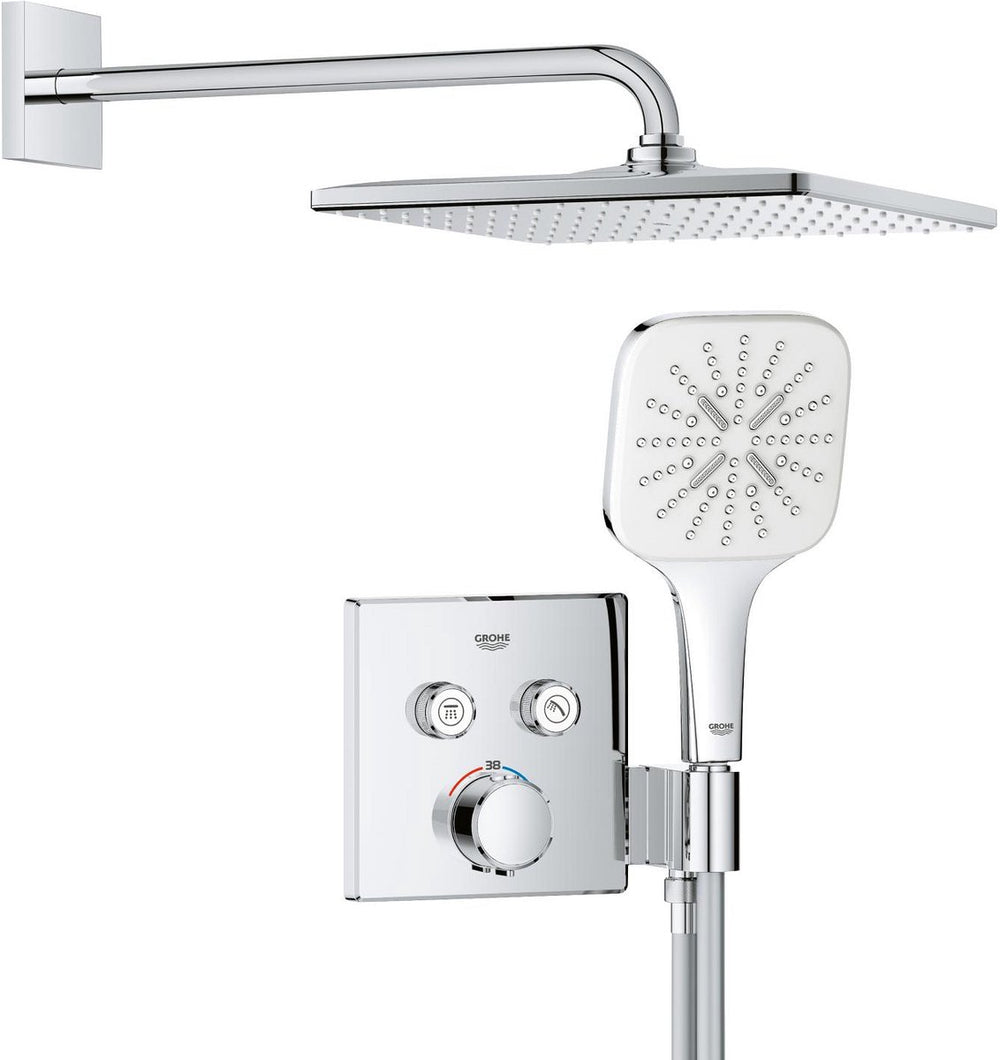 Grohe precision smartcontrol inbouwdouche - waterbesparend - vierkant bedieningspaneel - chroom