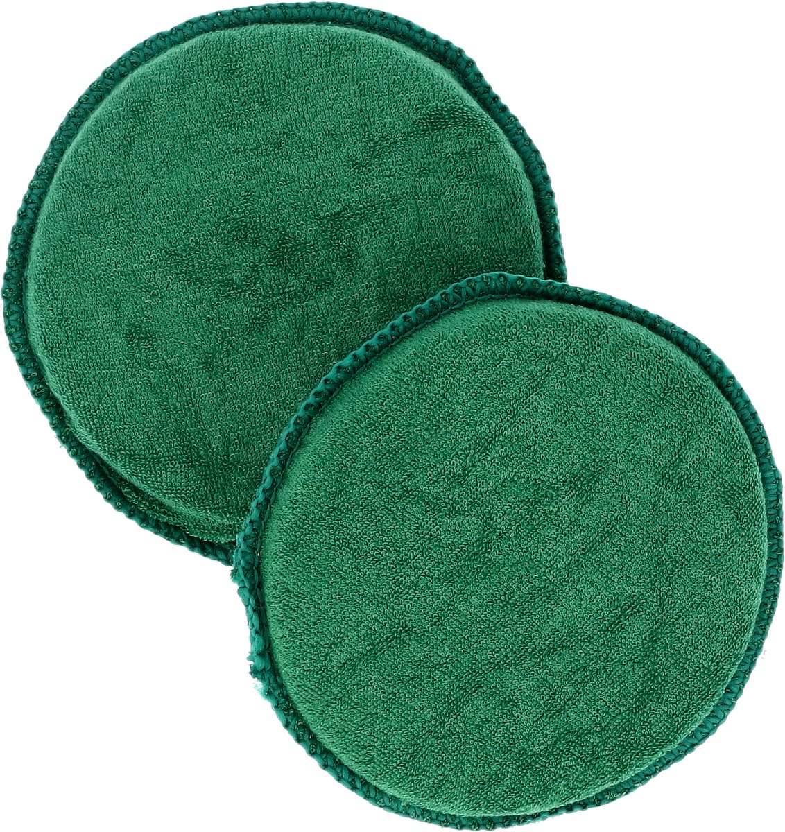 Turtle wax poetspad katoen – om te reinigen en herstellen - voor kunststof en leder oppervlakten - voor polijsten waxen – goed contact tussen hand en oppervlak - 2 stuks – diameter 13cm