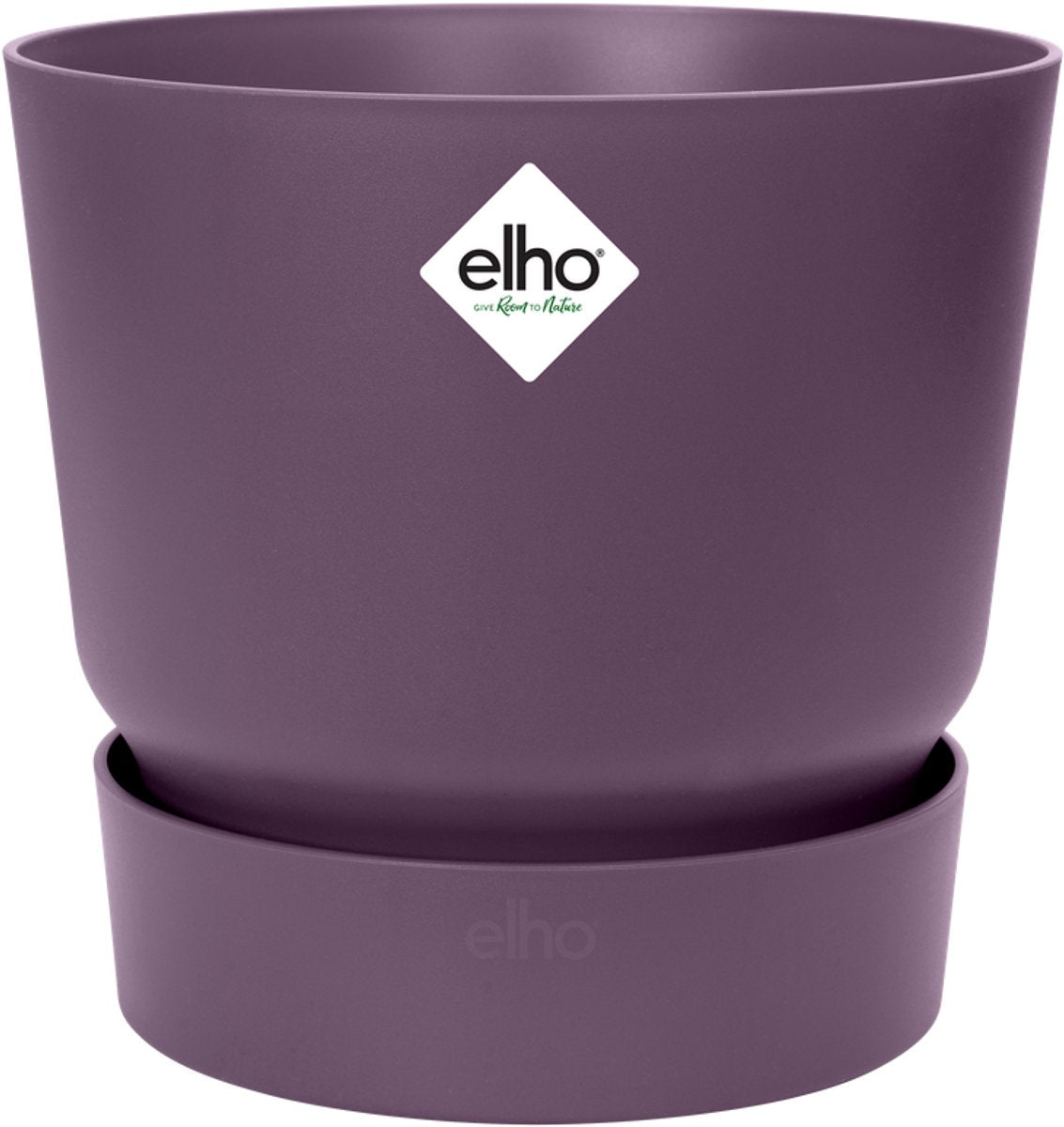 Elho greenville rond 30 - grote bloempot voor buiten met waterreservoir - 100% gerecycled plastic - ø 29.5 x h 27.8 cm - vintage pruim
