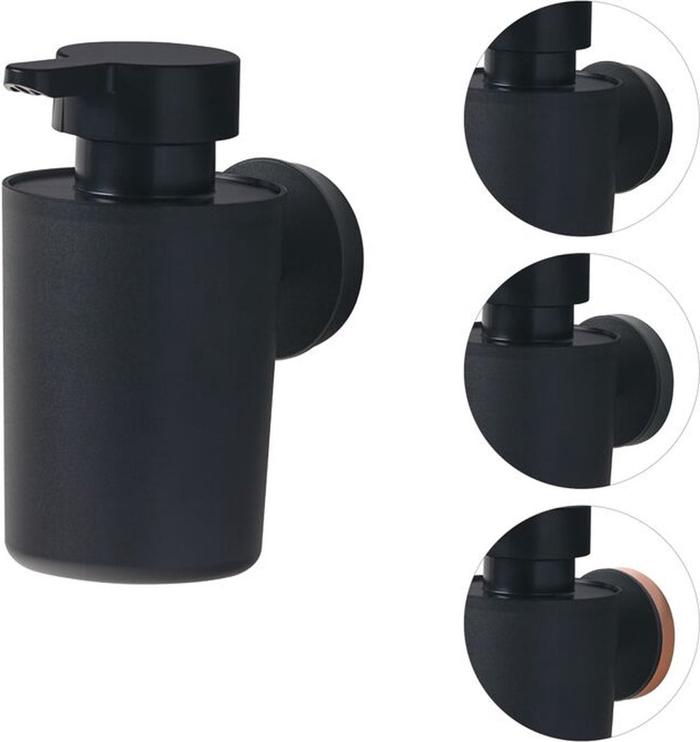 Tiger urban - zeepdispenser wandmontage 180 ml - zonder boren - boren of lijmen - zwart