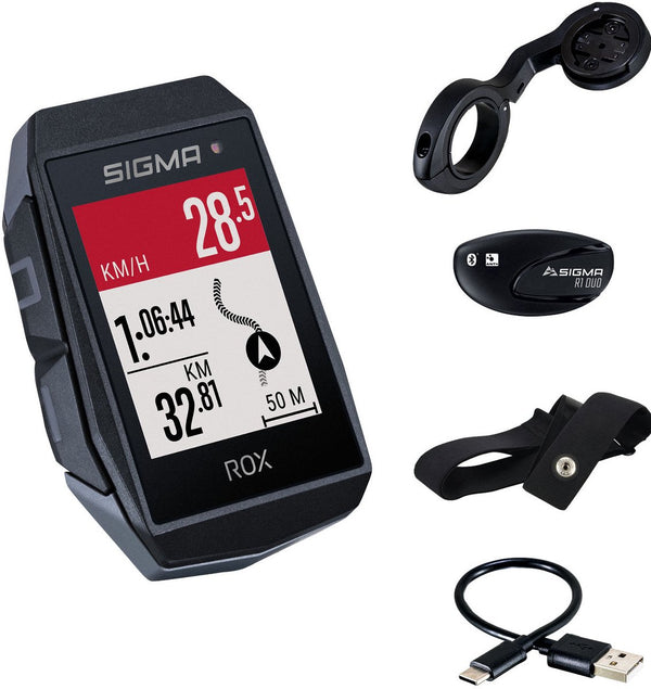 Sigma ROX 11.1 EVO GPS Black HR majordome, sangle de poitrine, USB-C