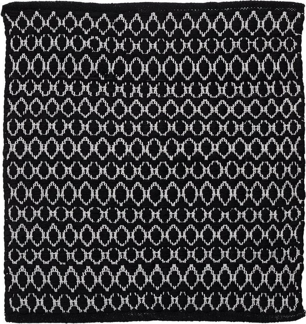 Sealskin - boho badmat 60x60 cm - polyester katoen - zwart
