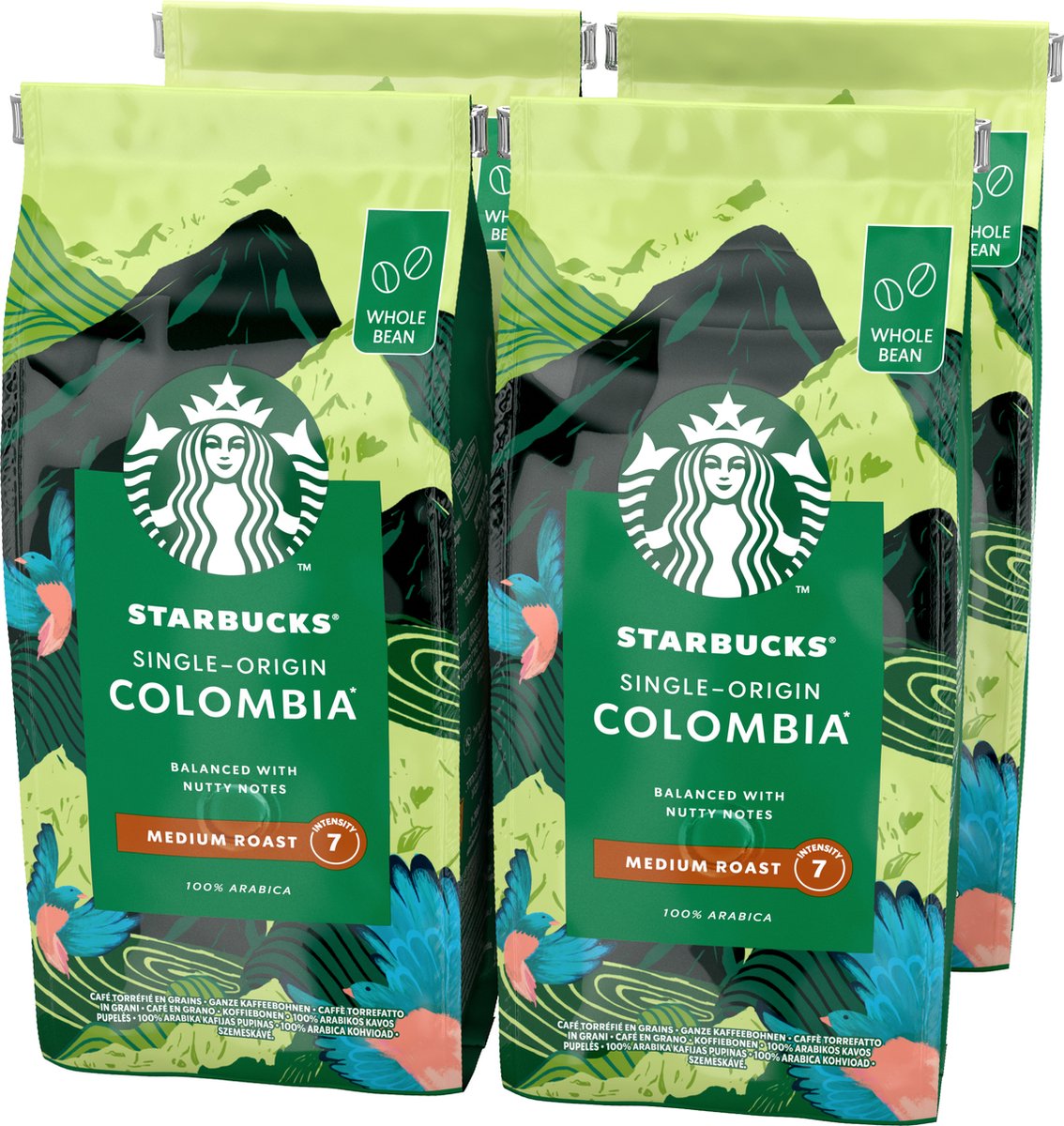 Starbucks colombia koffiebonen - 4 zakken x 450g
