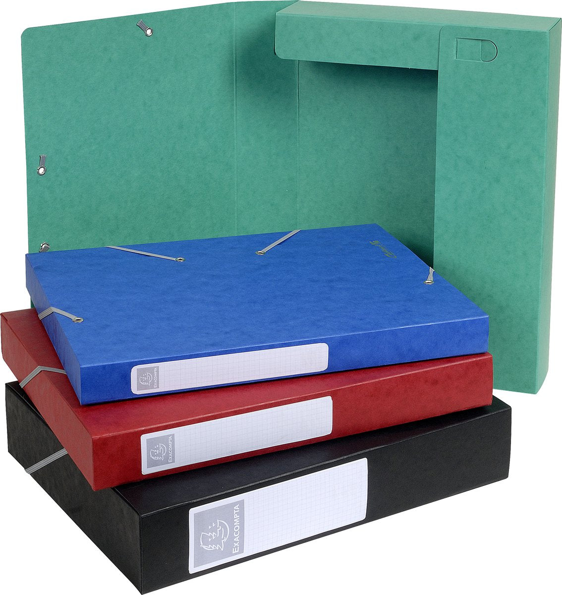 Exacompta 10x cartobox archiefdoos rug 40mm - a4 (vlak geleverd) - geassorteerd - 14000h