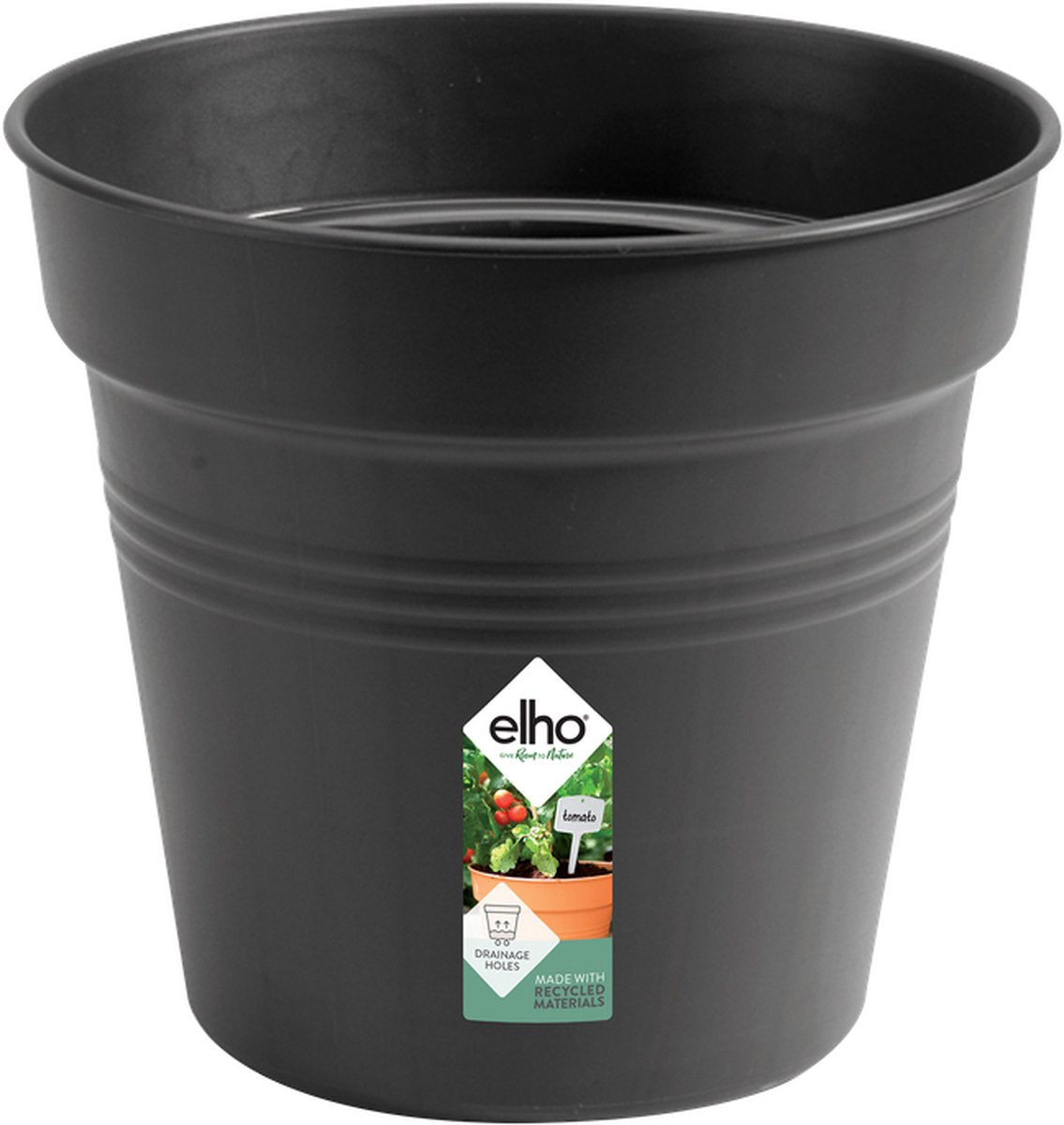 Elho green basics kweekpot 19 - kweekpot voor binnen en buiten - ø 19.0 x h 17.4 cm - living black