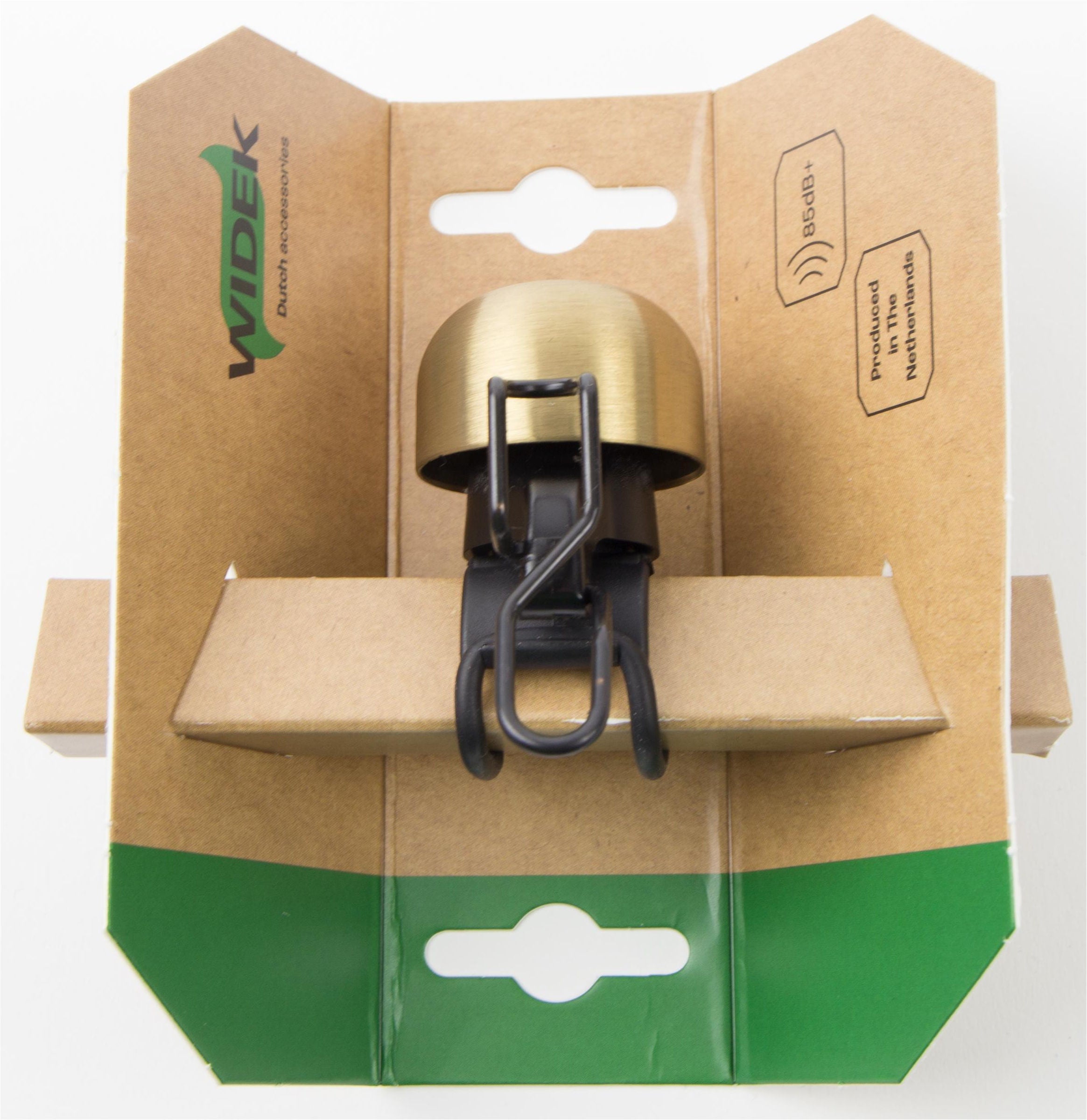 Qibbel widek paperclip bel xxl nieuwzilver pvd goud geheel zwart op kaart