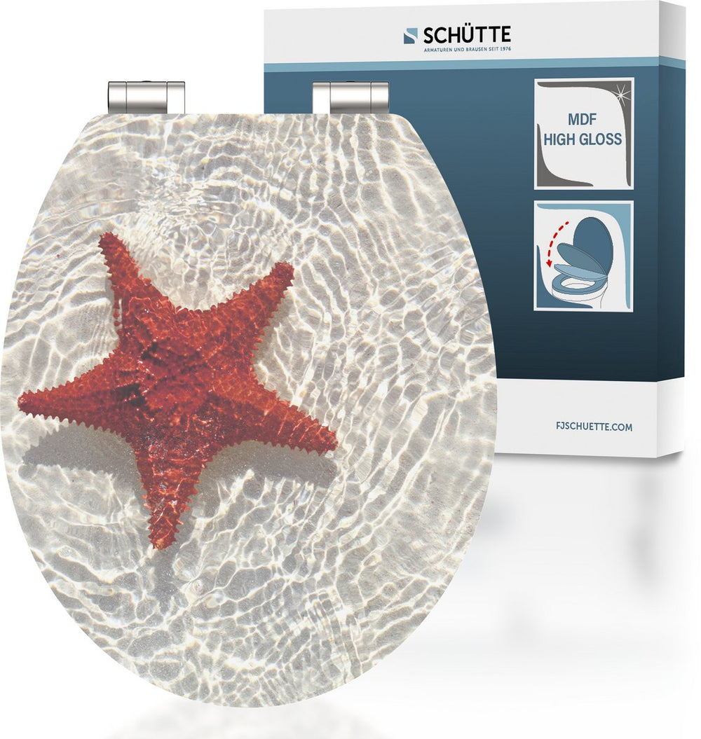 SCHÜTTE SCHÜTTE Toiletbril met softclose RED STARFISH MDF hoogglans