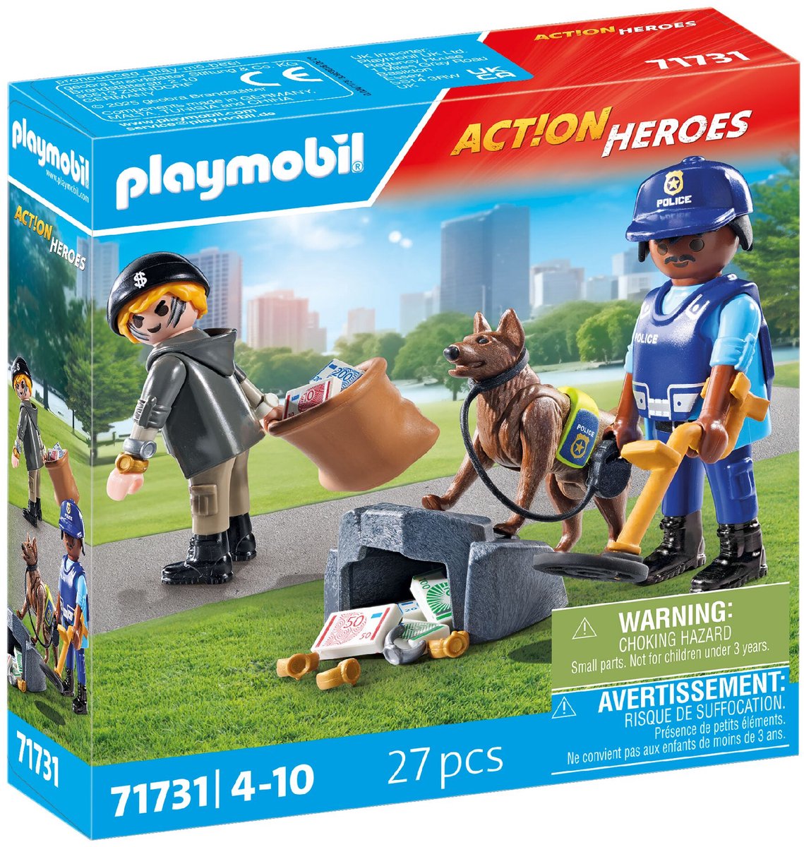 Playmobil action heroes politiehond met boef 71731