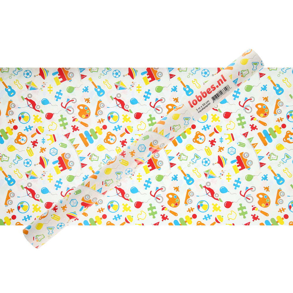 Lobbes inpakpapier speelgoed, 3 mtr