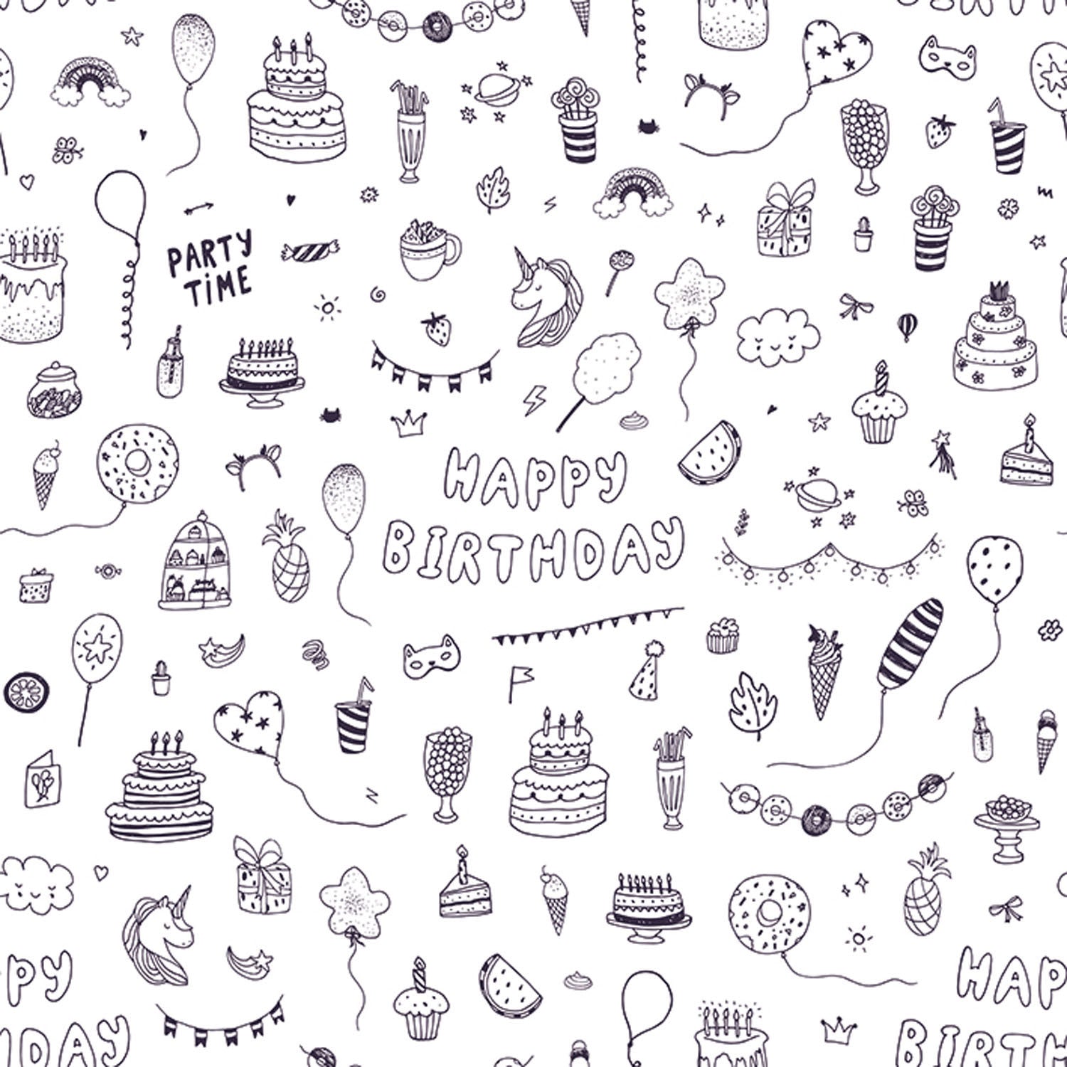 Rotolux Inpakpapier Inkleurbaar Eenhoorn Party, 4 mtr.