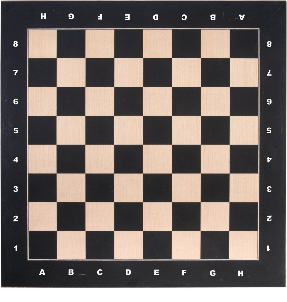 Engelhart schaakbord – esdoorn ingelegd 40x40 cm – met coördinaten (letters cijfers) – houten schaakbord voor schaakspel –
