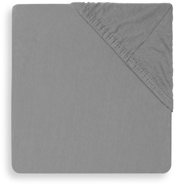 Jollein - baby hoeslaken boxmatras jersey (storm grey) - katoen - hoeslaken baby, hoeslaken box - 75x95cm