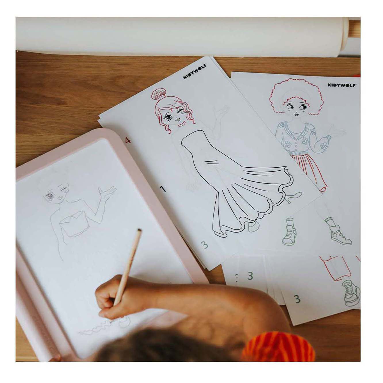 Kidywolf kidydraw-pro a4 2in1 lichttafel roze