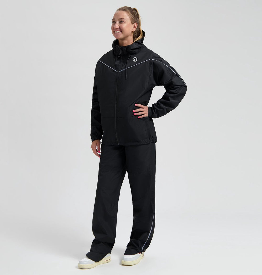 Rogelli commuter essential dames en heren regenpak - zwart