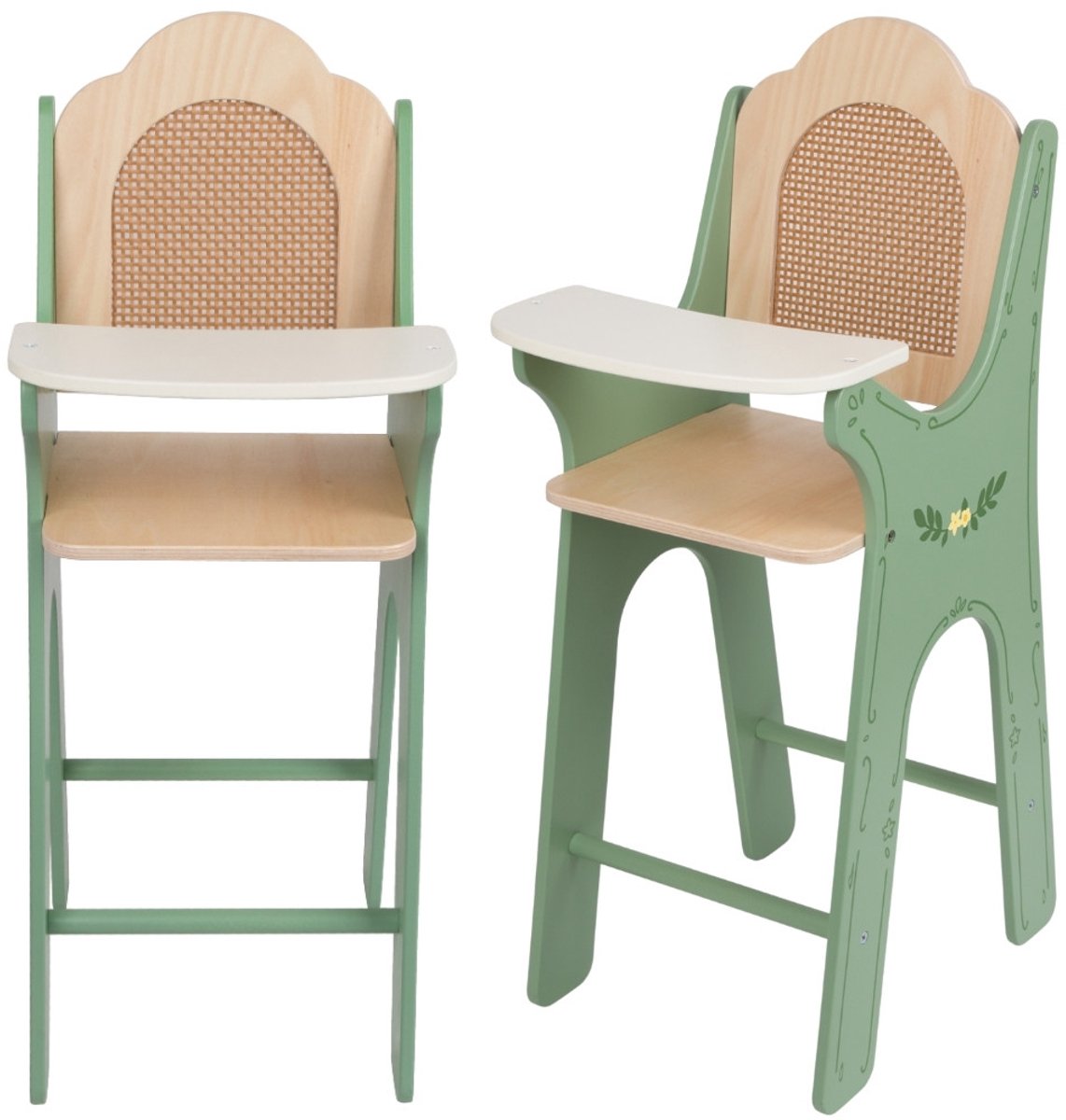 Classic world vintage wooden doll feeding chair