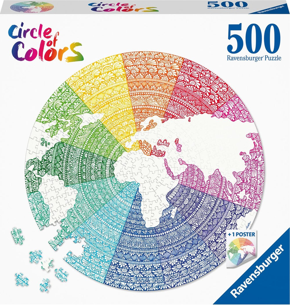 Ravensburger Round Puzzle Circle of Colors Mandala - Jigsaw Puzzle - 500 pieces