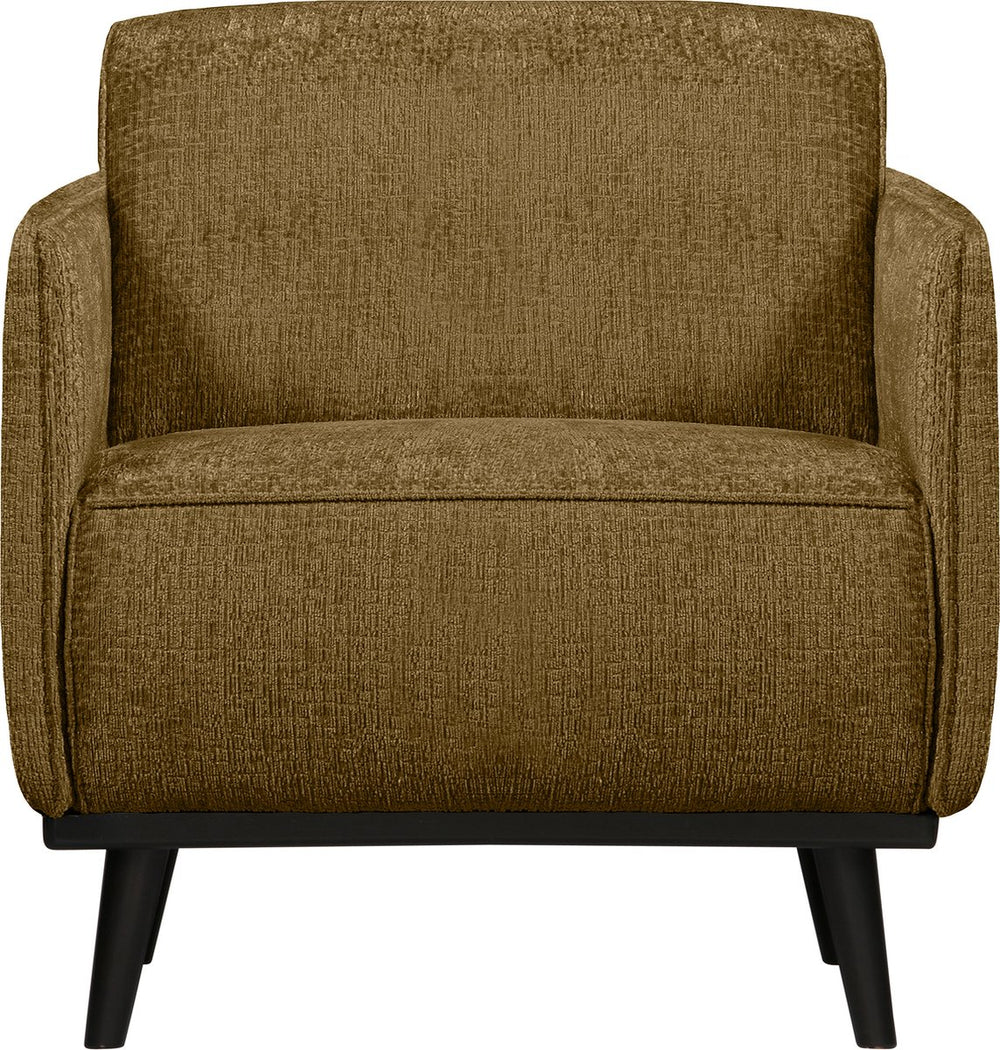 Woood statement fauteuil met arm - structure - velvet - brass