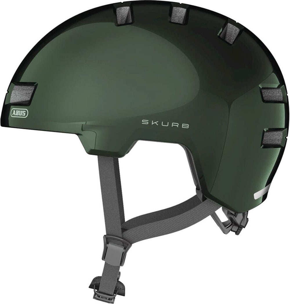Abus fietshelm skurb moss green l - 58-61 cm - groen - geschikt voor gebruik op elektrische fietsen - stadsfietsen - 340 g