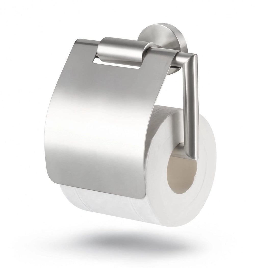 Hush. living hush living - toiletrolhouder met klep - rvs - wandmontage - geborsteld staal - inclusief bevestigingsmateriaal - rvs