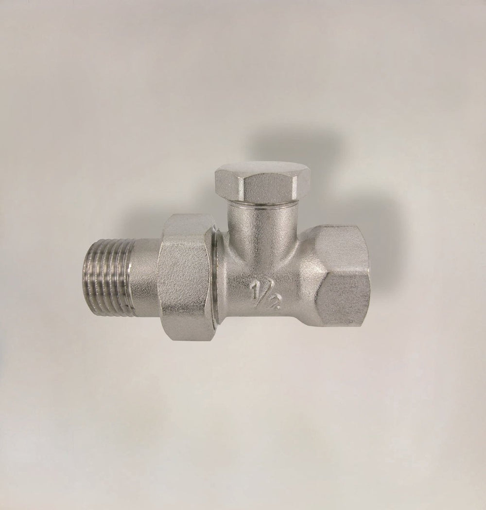 Kirchhoff radiator fitting - vernikkeld - recht - 3 8 - afsluitbaar