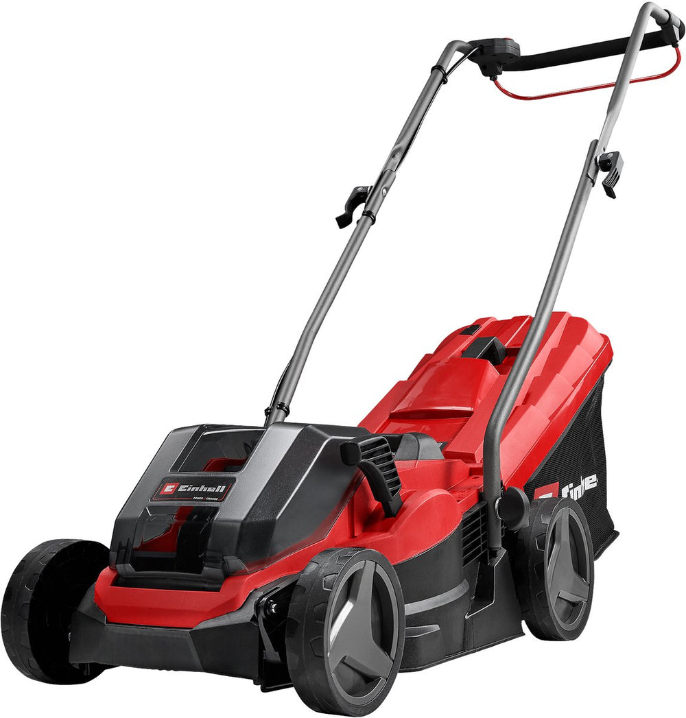 Einhell accu grasmaaier ge-cm 36 33 li kit - power x-change - 36 v li-ion - maaibreedte 33 cm - aanbevolen gazonoppervlakte: tot 250 m² - 30 l opvangbak - maaihoogte: 25-65 mm - incl. 2x 2.5ah accu + 2x oplader
