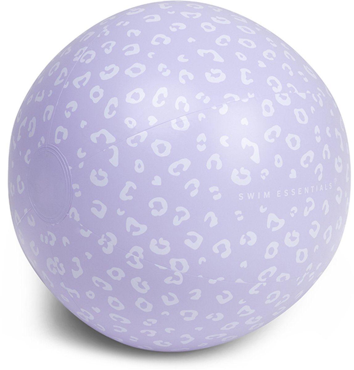 Swim essentials - strandbal - 51 cm - lila - luipaardprint - opblaasbal