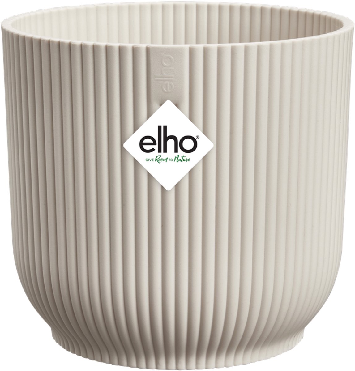 Elho vibes fold rond mini 9 - bloempot voor binnen - 100% gerecycled plastic - ø 9.3 x h 8.8 cm - linen white