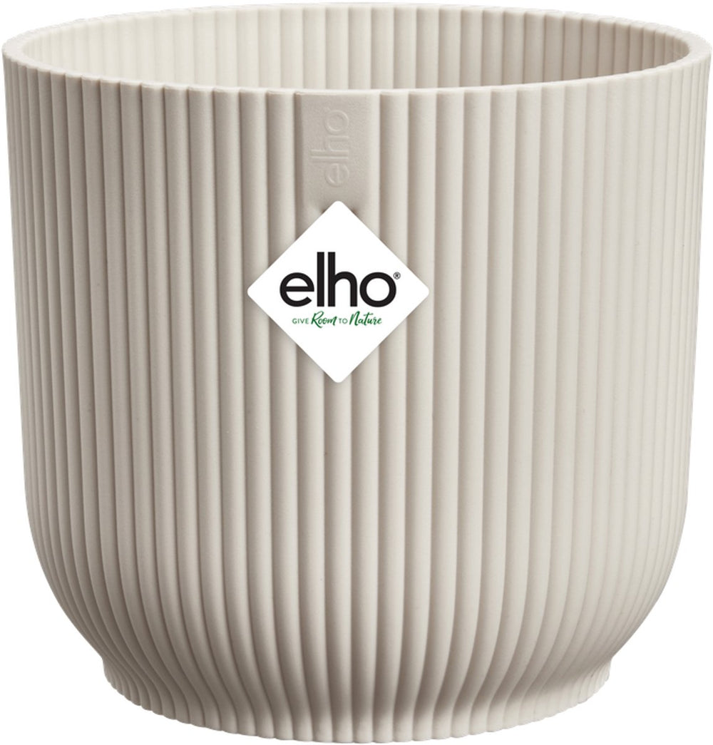 Elho vibes fold rond mini 9 - bloempot voor binnen - 100% gerecycled plastic - ø 9.3 x h 8.8 cm - linen white