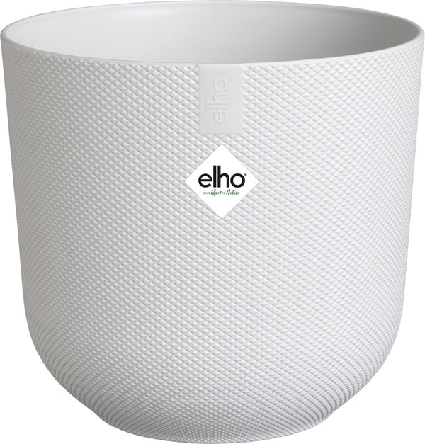 Elho jazz rond 26 bloempot voor binnen - woonaccessoire van 100% gerecycled plastic - ø 26 x h 24.2 cm - zijdewit