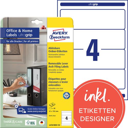 Rugetiketten avery l4761rev-10 192 x 61