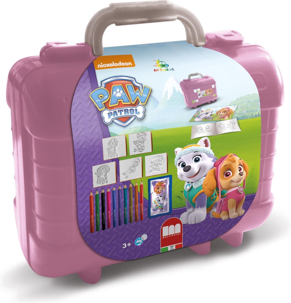 Multiprint paw patrouille skye reis stempel- en kleurkoffer