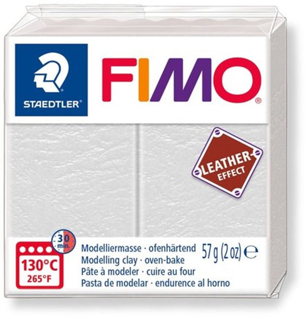 Staedtler fimo leather-effect ovenhardende boetseerklei standaard blokje 57 g - olijfgroen