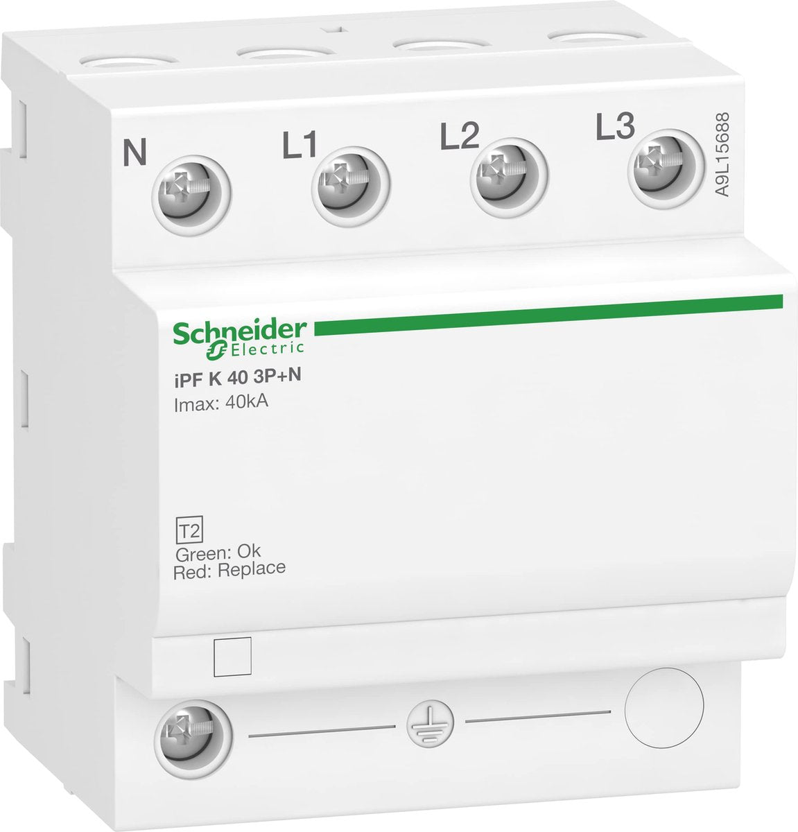 Schneider electric acti 9 - overspanningsbegrenzer - ipf40 t2 c 3p+n 4m - tt, tns