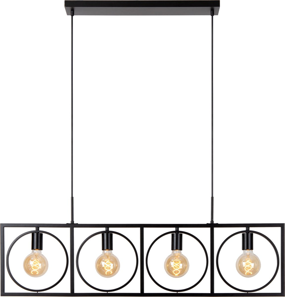 Lucide suus - hanglamp - 4xe27 - zwart