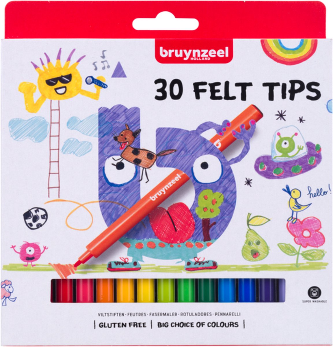 Bruynzeel viltstiften set | 30 kleuren