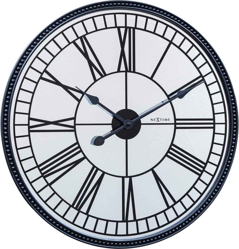 Nextime cleopatra mirror – stille wandklok – 56 cm – spiegel – zwart