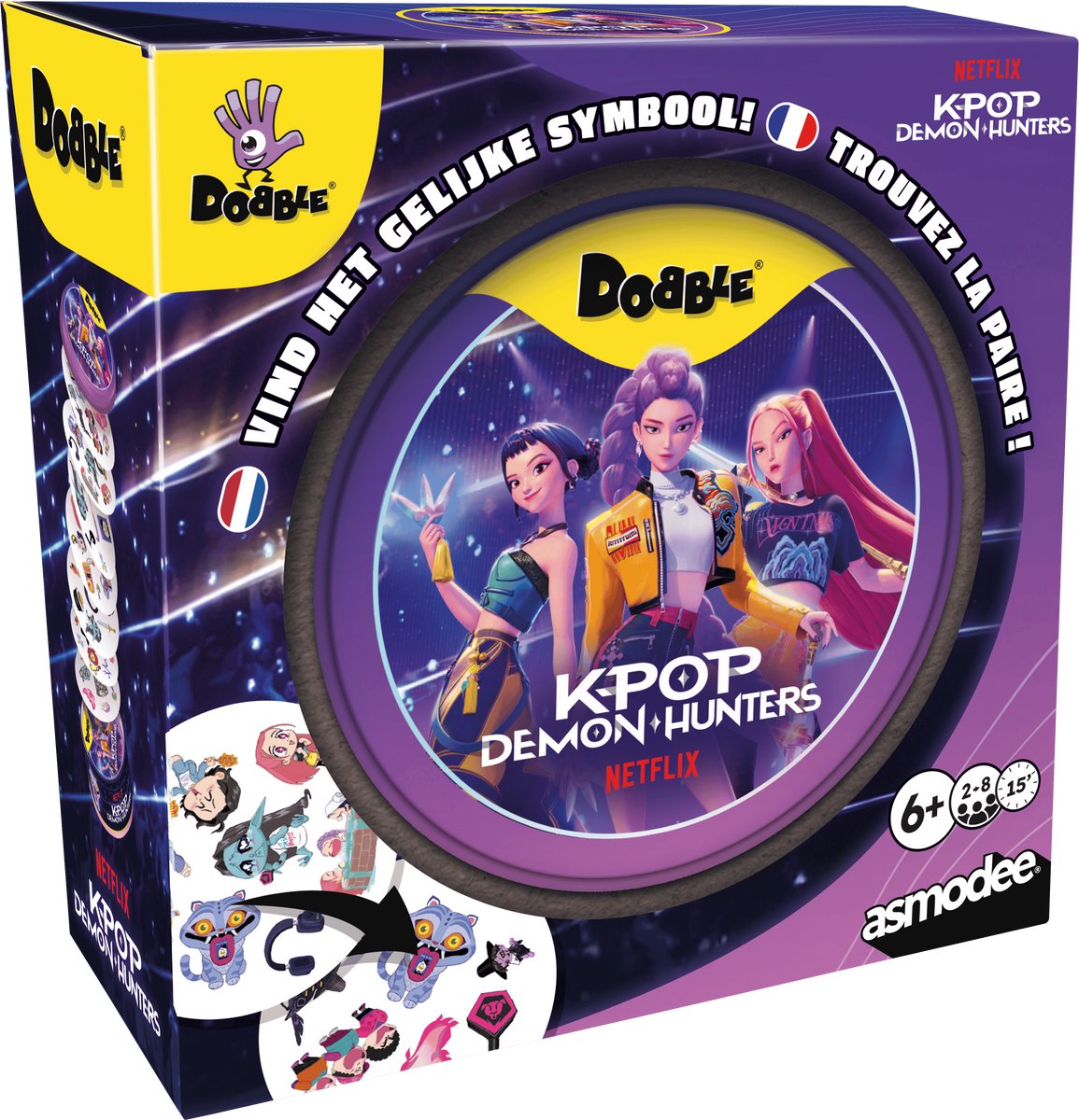 Zygomatic board game studio dobble: kpop demon hunters - kaartspel – reactiespel voor kinderen volwassenen – reisspel voor kpop demon hunter fans