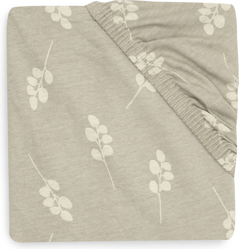 Jollein - hoeslaken jersey 70x140cm - wieg, ledikant, babybed - twig - olive green
