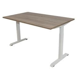 Bureau euroseats bruin, wit eiken metaal