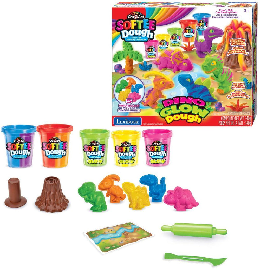Lexibook softee dough dino neon klei set